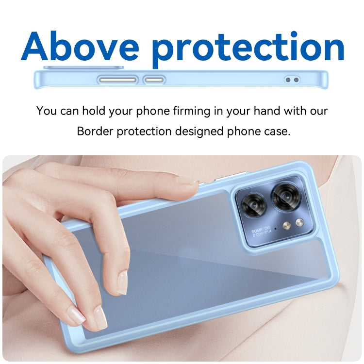For Motorola Edge 40 Colorful Series Acrylic Hybrid TPU Phone Case(Blue)