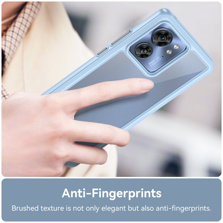 For Motorola Edge 40 Colorful Series Acrylic Hybrid TPU Phone Case(Blue)