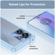 For Motorola Edge 40 Colorful Series Acrylic Hybrid TPU Phone Case(Blue)