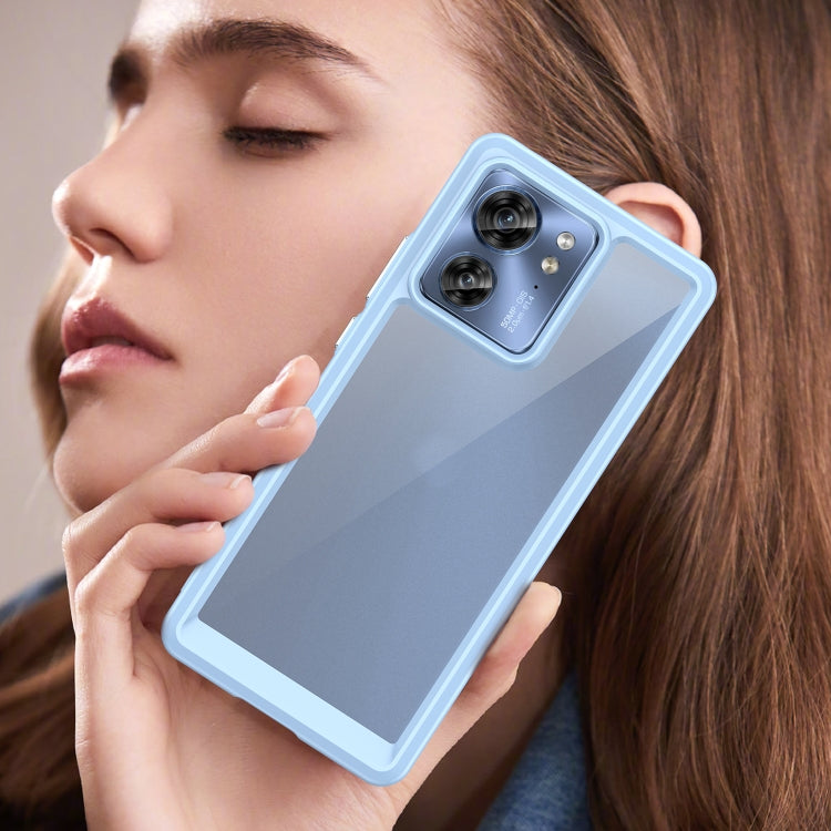 For Motorola Edge 40 Colorful Series Acrylic Hybrid TPU Phone Case(Blue)
