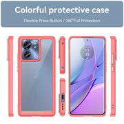 For Motorola Edge 2023 US Colorful Series Acrylic Hybrid TPU Phone Case(Red)