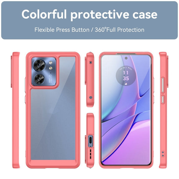 For Motorola Edge 2023 US Colorful Series Acrylic Hybrid TPU Phone Case(Red)