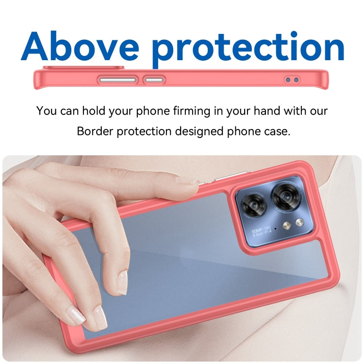 For Motorola Edge 2023 US Colorful Series Acrylic Hybrid TPU Phone Case(Red)