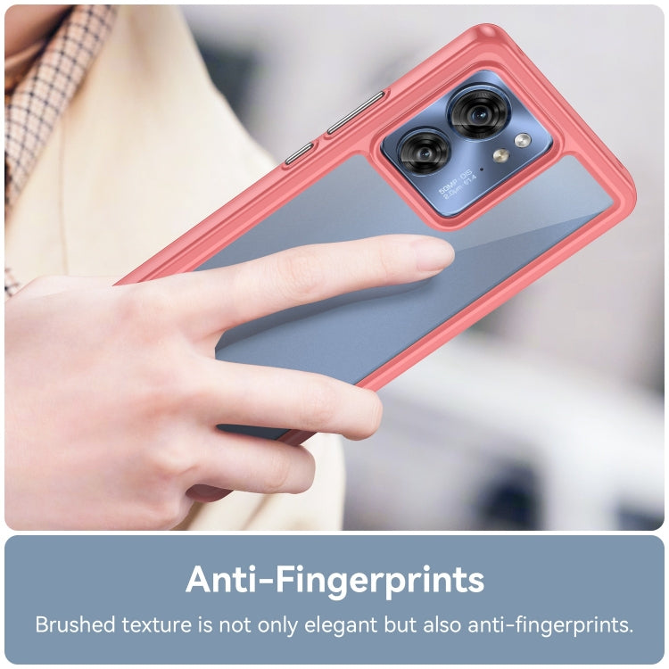 For Motorola Edge 2023 US Colorful Series Acrylic Hybrid TPU Phone Case(Red)