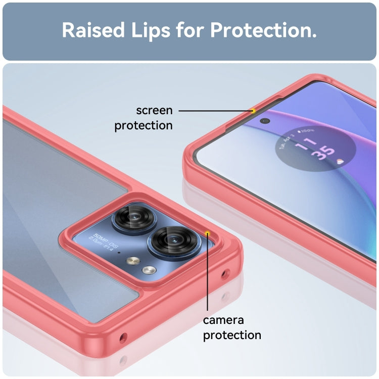 For Motorola Edge 2023 US Colorful Series Acrylic Hybrid TPU Phone Case(Red)