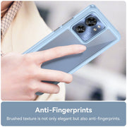 For Motorola Edge 2023 US Colorful Series Acrylic Hybrid TPU Phone Case(Blue)