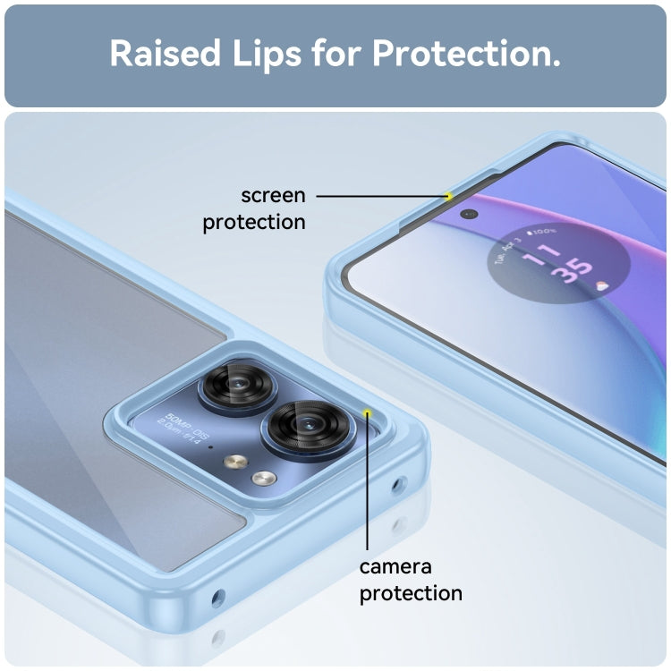 For Motorola Edge 2023 US Colorful Series Acrylic Hybrid TPU Phone Case(Blue)