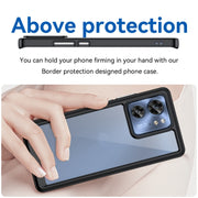 For Motorola Edge 2023 Global Colorful Series Acrylic Hybrid TPU Phone Case(Black)
