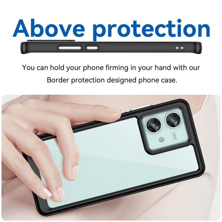 For Motorola Edge 40 Neo Colorful Series Acrylic Hybrid TPU Phone Case(Black)