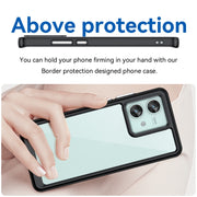 For Motorola Edge 40 Neo Colorful Series Acrylic Hybrid TPU Phone Case(Black)