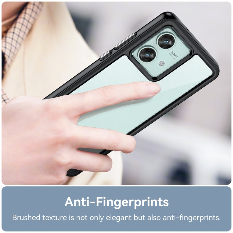 For Motorola Edge 40 Neo Colorful Series Acrylic Hybrid TPU Phone Case(Black)