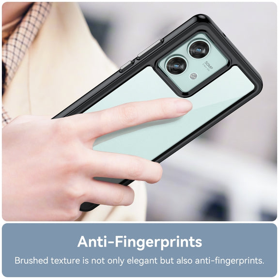 For Motorola Edge 40 Neo Colorful Series Acrylic Hybrid TPU Phone Case(Black)