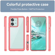For Motorola Edge 40 Neo Colorful Series Acrylic Hybrid TPU Phone Case(Red)