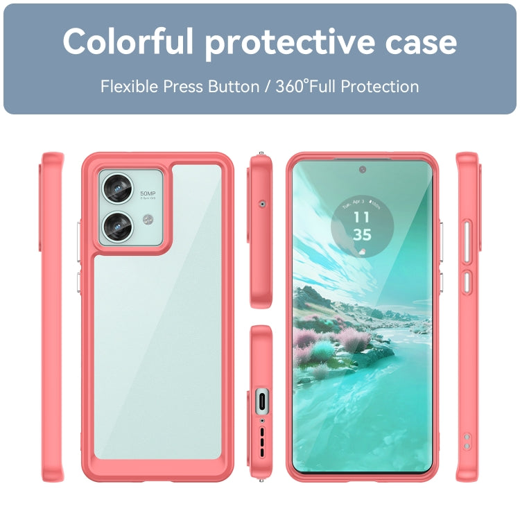 For Motorola Edge 40 Neo Colorful Series Acrylic Hybrid TPU Phone Case(Red)