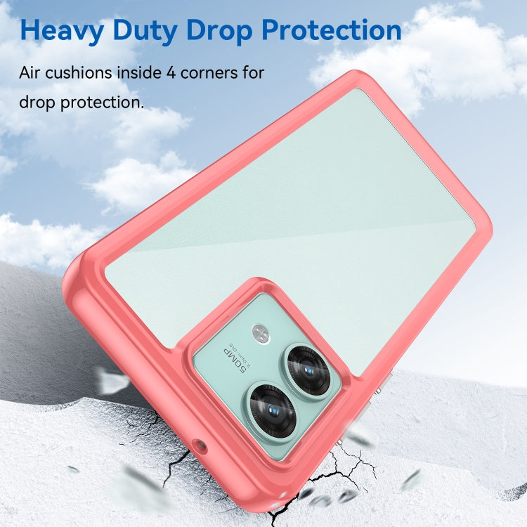 For Motorola Edge 40 Neo Colorful Series Acrylic Hybrid TPU Phone Case(Red)