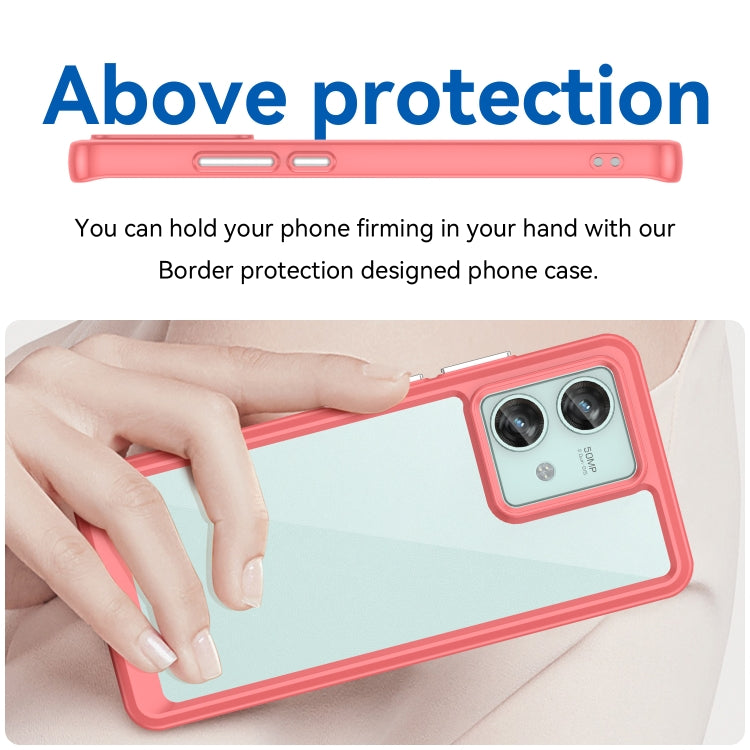 For Motorola Edge 40 Neo Colorful Series Acrylic Hybrid TPU Phone Case(Red)