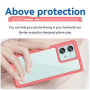 For Motorola Edge 40 Neo Colorful Series Acrylic Hybrid TPU Phone Case(Red)