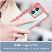 For Motorola Edge 40 Neo Colorful Series Acrylic Hybrid TPU Phone Case(Red)