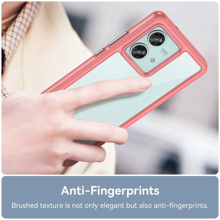 For Motorola Edge 40 Neo Colorful Series Acrylic Hybrid TPU Phone Case(Red)