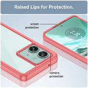For Motorola Edge 40 Neo Colorful Series Acrylic Hybrid TPU Phone Case(Red)