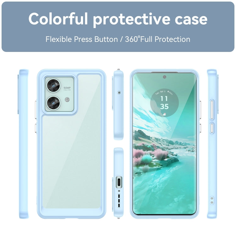 For Motorola Edge 40 Neo Colorful Series Acrylic Hybrid TPU Phone Case(Blue)