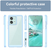 For Motorola Edge 40 Neo Colorful Series Acrylic Hybrid TPU Phone Case(Blue)