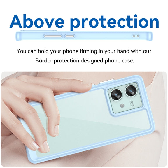 For Motorola Edge 40 Neo Colorful Series Acrylic Hybrid TPU Phone Case(Blue)