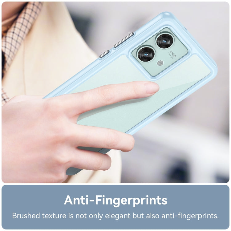 For Motorola Edge 40 Neo Colorful Series Acrylic Hybrid TPU Phone Case(Blue)