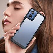For Motorola Moto G34 Colorful Series Acrylic Hybrid TPU Phone Case(Black)