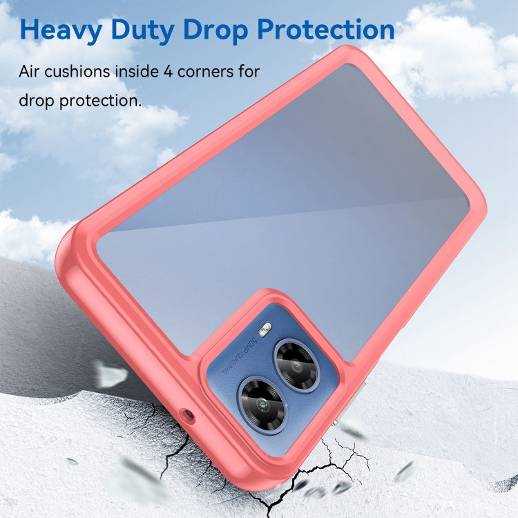 For Motorola Moto G34 Colorful Series Acrylic Hybrid TPU Phone Case(Red)