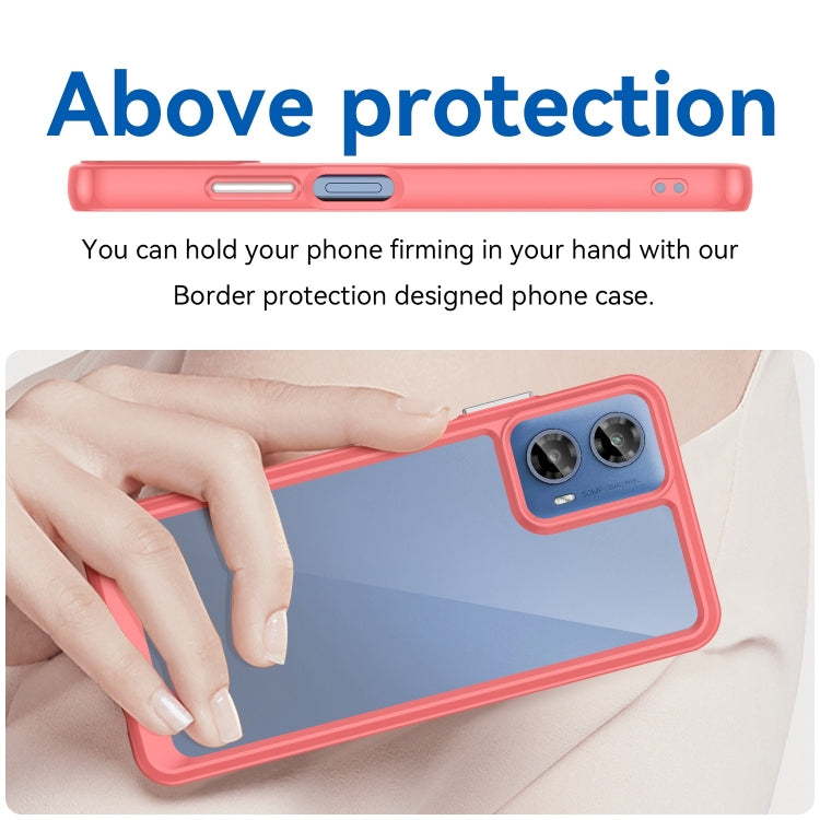 For Motorola Moto G34 Colorful Series Acrylic Hybrid TPU Phone Case(Red)