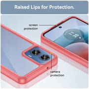 For Motorola Moto G34 Colorful Series Acrylic Hybrid TPU Phone Case(Red)