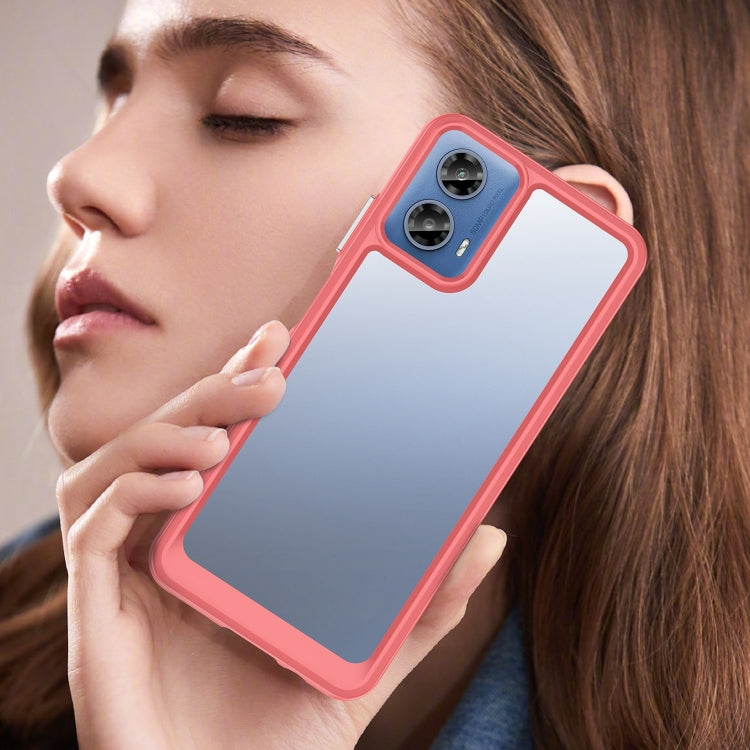 For Motorola Moto G34 Colorful Series Acrylic Hybrid TPU Phone Case(Red)