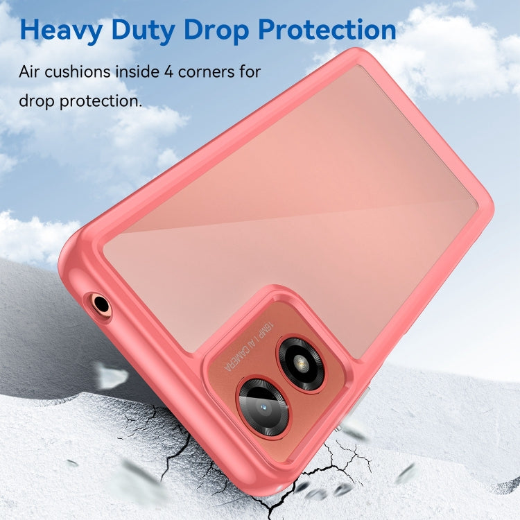 For Motorola Moto G04 Colorful Series Acrylic Hybrid TPU Phone Case(Red)