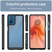 For Motorola Moto G24 Colorful Series Acrylic Hybrid TPU Phone Case(Black)