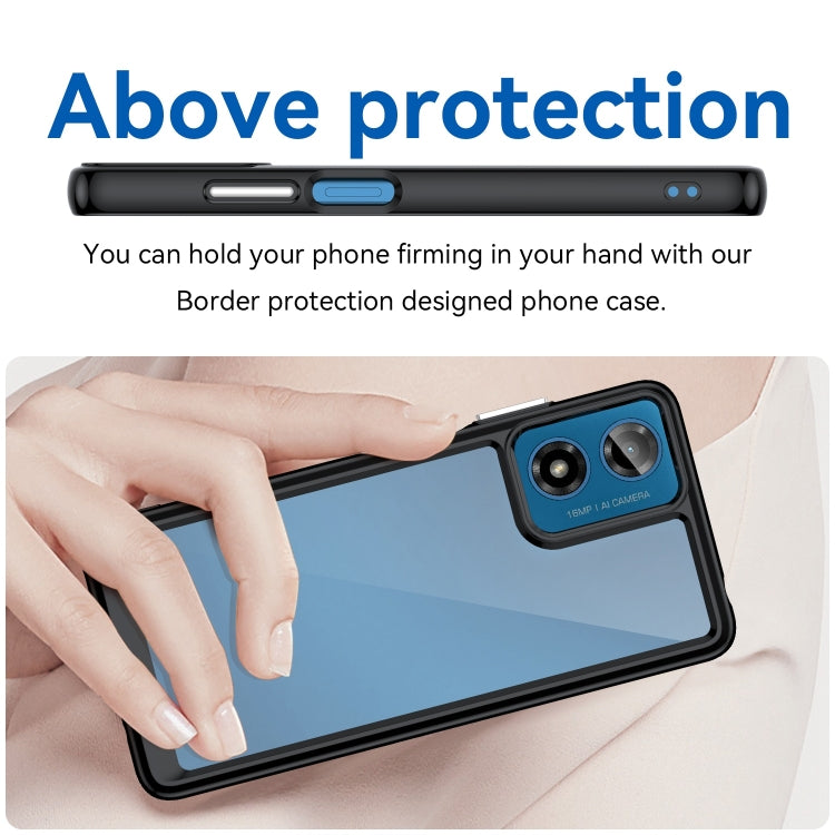 For Motorola Moto G24 Colorful Series Acrylic Hybrid TPU Phone Case(Black)