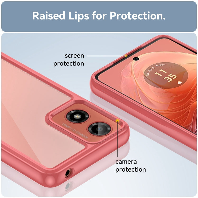 For Motorola Moto G24 Colorful Series Acrylic Hybrid TPU Phone Case(Red)
