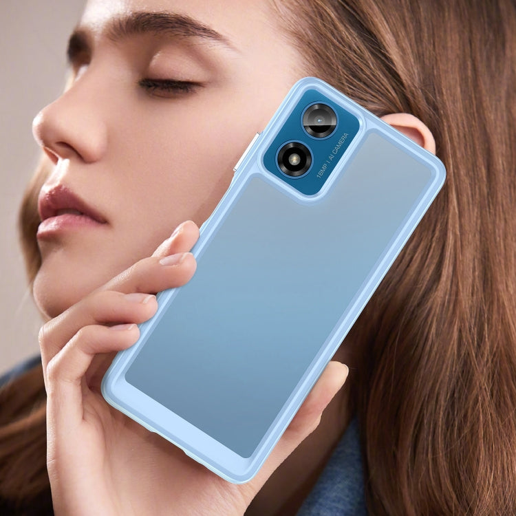 For Motorola Moto G24 Colorful Series Acrylic Hybrid TPU Phone Case(Blue)