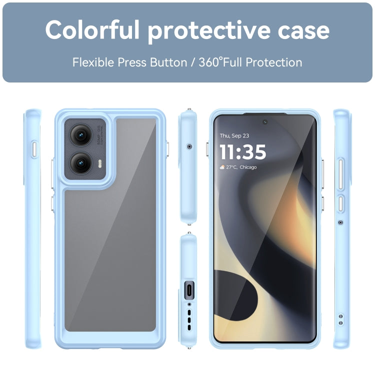For Motorola Edge 2024 Colorful Series Acrylic Hybrid TPU Phone Case(Blue)