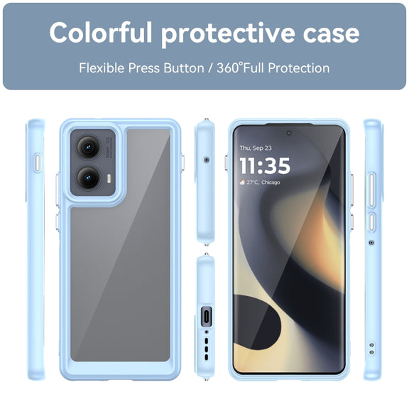 For Motorola Edge 2024 Colorful Series Acrylic Hybrid TPU Phone Case(Blue)