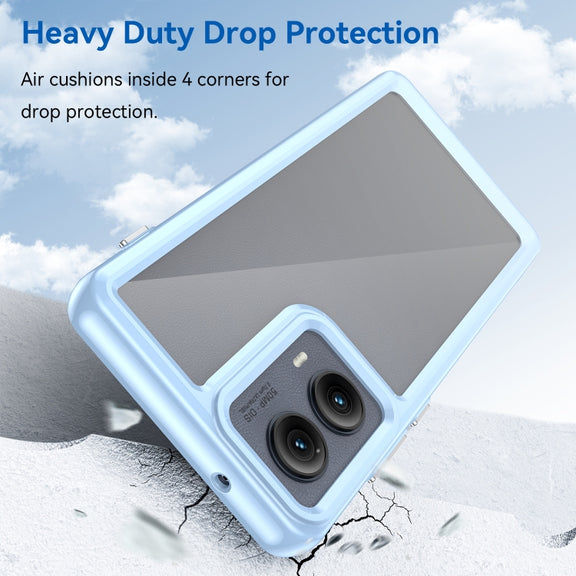 For Motorola Edge 2024 Colorful Series Acrylic Hybrid TPU Phone Case(Blue)