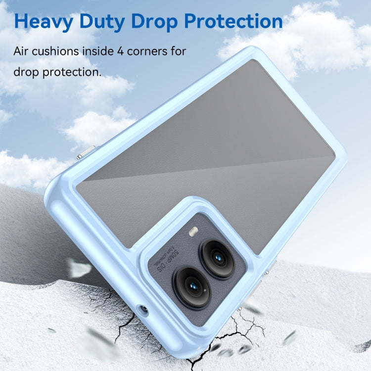 For Motorola Edge 2024 Colorful Series Acrylic Hybrid TPU Phone Case(Blue)