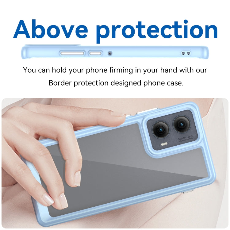 For Motorola Edge 2024 Colorful Series Acrylic Hybrid TPU Phone Case(Blue)