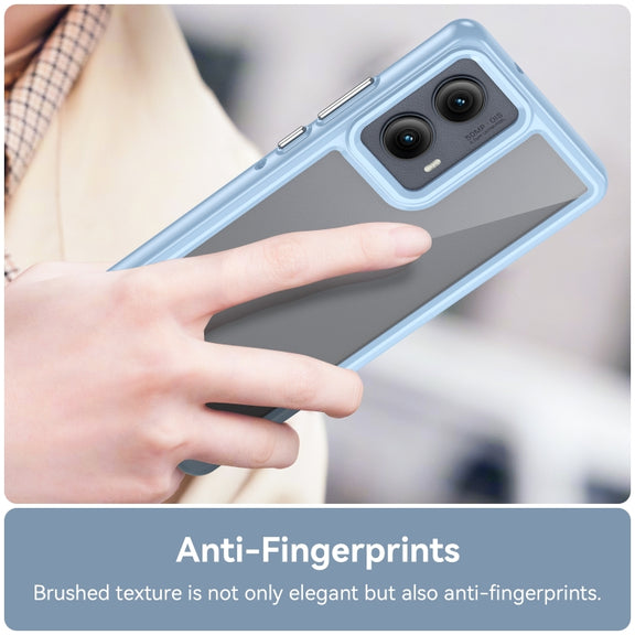For Motorola Edge 2024 Colorful Series Acrylic Hybrid TPU Phone Case(Blue)