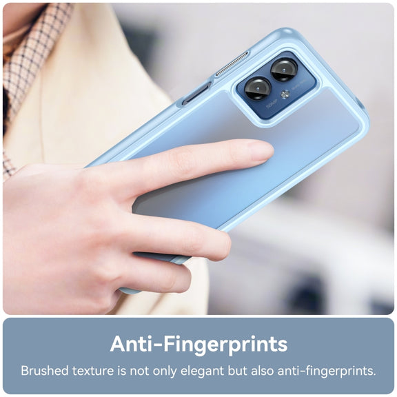 For Motorola Moto G14 Colorful Series Acrylic Hybrid TPU Phone Case(Blue)