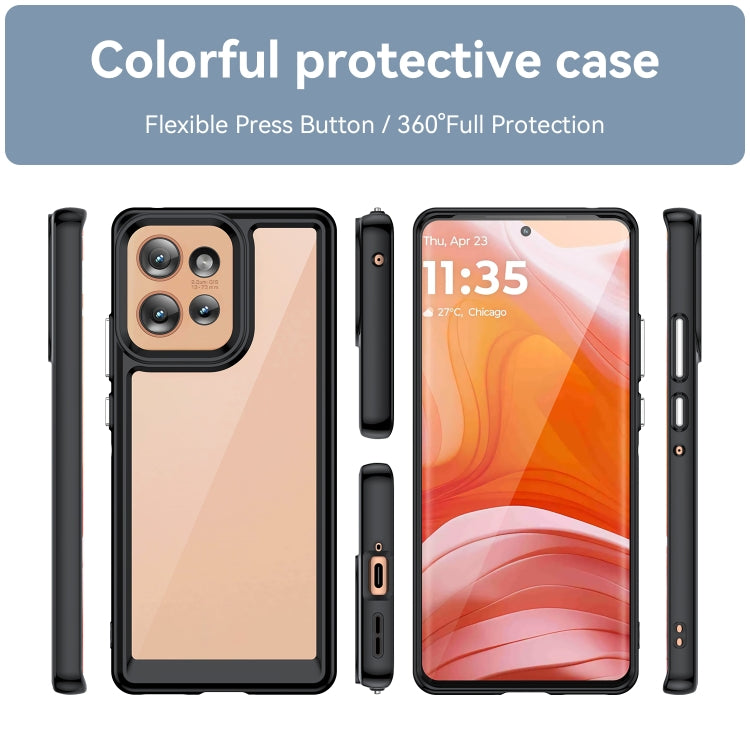For Motorola Edge 50 Colorful Series Acrylic Hybrid TPU Phone Case(Black)