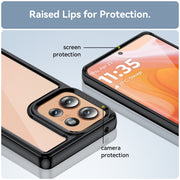 For Motorola Edge 50 Colorful Series Acrylic Hybrid TPU Phone Case(Black)