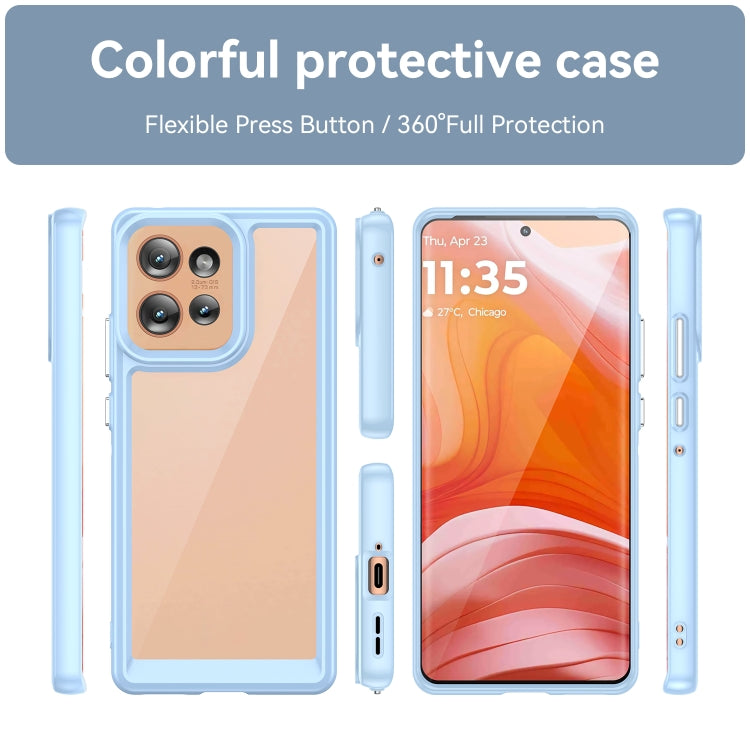 For Motorola Edge 50 Colorful Series Acrylic Hybrid TPU Phone Case(Blue)
