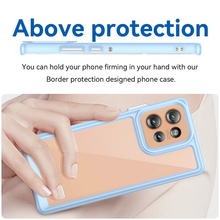 For Motorola Edge 50 Colorful Series Acrylic Hybrid TPU Phone Case(Blue)