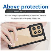 For Motorola Moto S50 Colorful Series Acrylic Hybrid TPU Phone Case(Black)